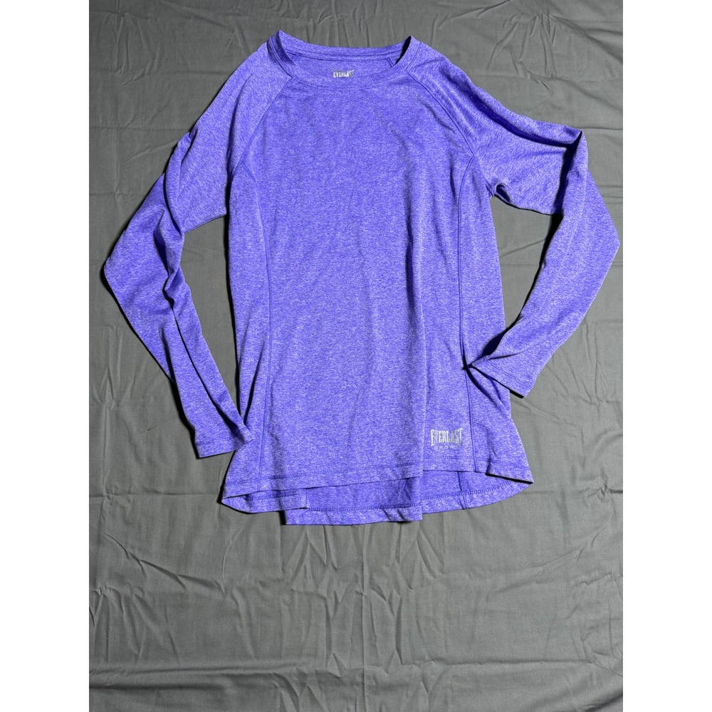 Everlast Sport Activewear Top Women Medium Purple Good Long Sleeve Heathered